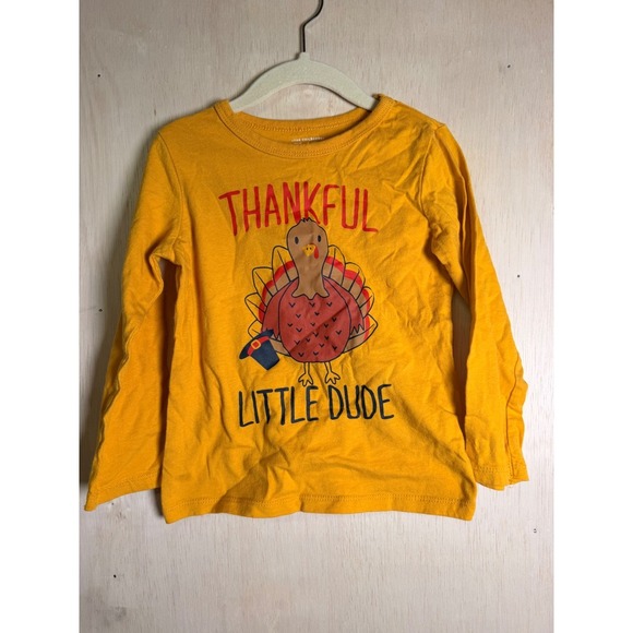 The Children's Place Other - The Childrens Place‎ Graphic Tee Kids 3T Yellow Excellent Thankful Little Dude